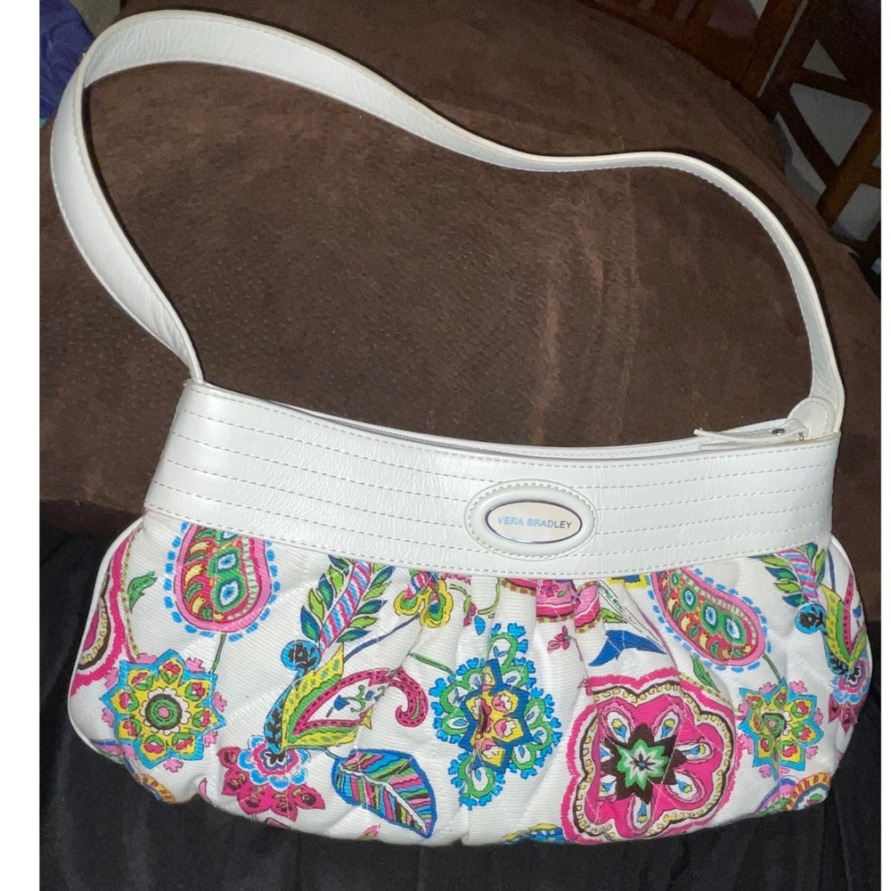 Vera Bradley Multi-color Paisley White Sm Purse